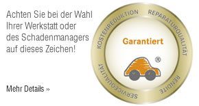 Achten Sie bei der Wahl Ihrer Werkstatt oder des Schadenmanagers auf dieses Zeichen